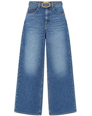 Twinset Belted Wide-Leg Jeans - Blue