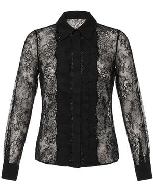 Valentino Garavani Chemise En Dentelle À Sequins - Black
