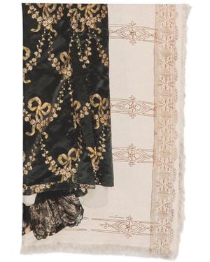 Pierre Louis Mascia Floral-Print Fringed Scarf - Black