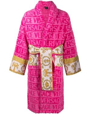Versace I Love Baroque Cotton Robe - Pink