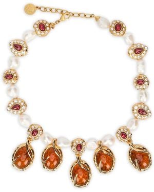 Roberto Cavalli Collar con efecto de topacio - Metálico