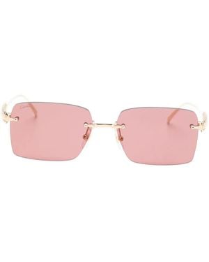 Cartier Rectangle-Frame Sunglasses - Pink