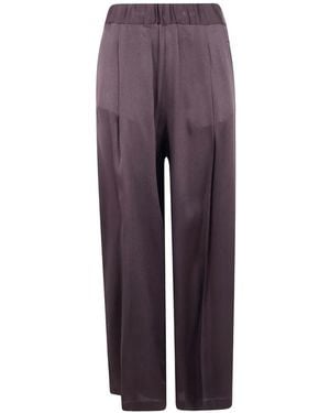 Semicouture Elastic-Waist Pants - Purple