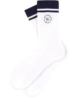 Sporty & Rich Gestreifte Socken Mit Logo-Stickerei - Blau