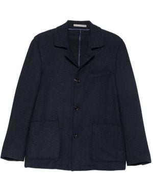 Carducci Wool Single-Breasted Blazer - Blue