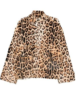 Liska Leopard-Print Minka Coat - Natural