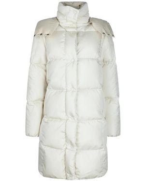 Moncler Litte Quilted Hooded Coat - White