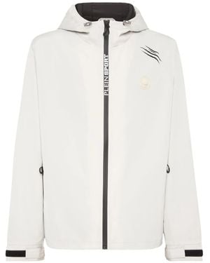 Philipp Plein Cortavientos con capucha - Blanco