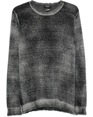 Avant Toi Acid-Wash Distressed-Effect Jumper - Grey