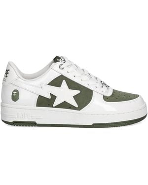 A Bathing Ape Bape Sta #6 L Paneled Sneakers - White