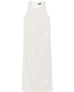 Peserico Velvet Sleeveless Maxi Dress - White