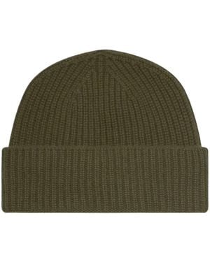 Bompard Axel Ribbed-Knit Cashmere Beanie Hat - Green