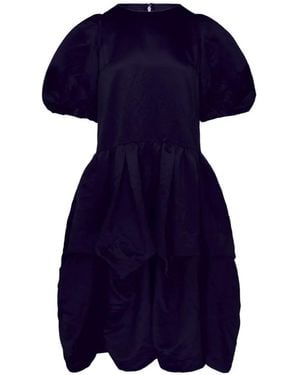 Comme des Garçons Puff-Sleeve Ruffled Dress - Blue