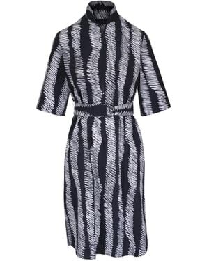 Akris Punto Robe Mi-Longue Imprimée - Blanc