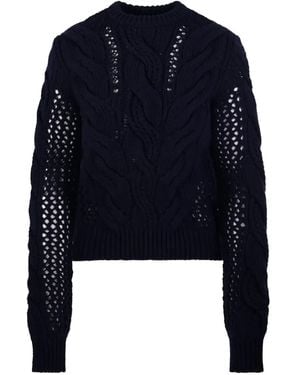 Sportmax Pull En Maille Torsadée - Bleu