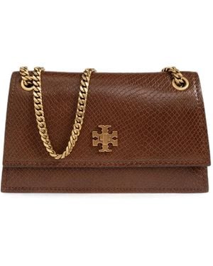 Tory Burch Mini Kira Schultertasche Mit Schlangenleder-Effekt - Braun