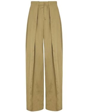 Balmain Knife-Pleats Tailored Trousers - Natural