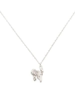 Loveness Lee N Alphabet-Charm Necklace - White