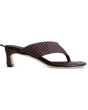 BY FAR Dasha Mules Aus Raffiabast - Rot