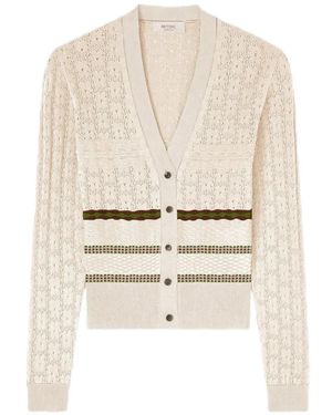 RETORI Cardigan Mit Ziernähten - Weiß