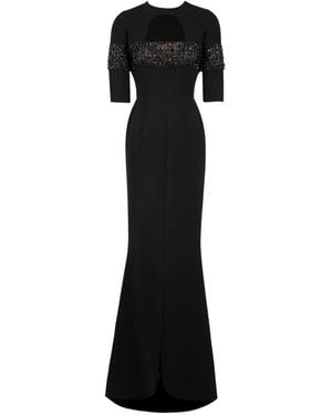 Saiid Kobeisy Beaded Gown Dress - Black