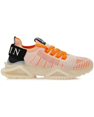 Philipp Plein Knitted Runner Iconic Low-Top Sneakers - Orange