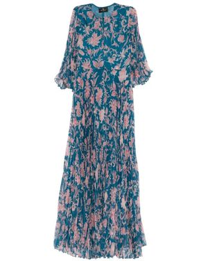 Etro Vestido Con Motivo Floral - Azul