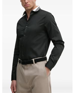 ARMANI EXCHANGE Tipped-Collar Shirt - Black