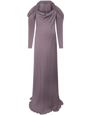 Alberta Ferretti Draped Maxi Dress - Purple