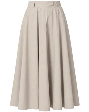 Officine Generale Bertille Pleated Cotton Midi Skirt - White