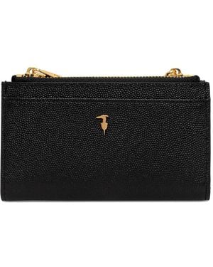 Trussardi Logo-Stamp Leather Wallet - Black