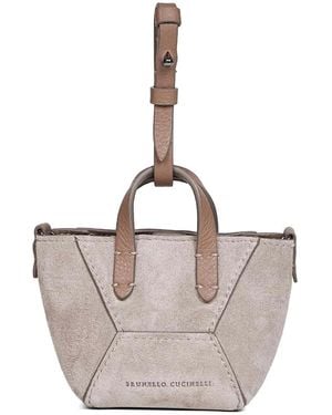 Brunello Cucinelli Mini Bc Duo Tote Bag - White