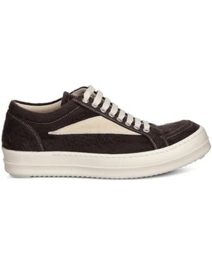 Rick Owens Vintage Sneaks Brushed-Effect Sneakers - Brown