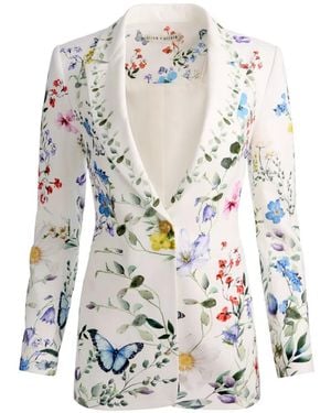 Alice + Olivia Breann Printed Blazer - White