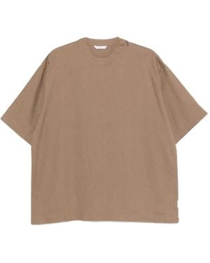 Hevò Shoulder-Zip T-Shirt - Natural