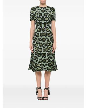 Givenchy Leopard-Print A-line Dress - Green