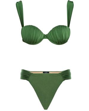 Noire Swimwear Ruched Balconette Bikini - Green