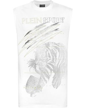 Philipp Plein Trägershirt Mit Tigermotiv - Weiß