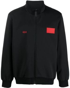 424 Logo-Embroidered Zipped Jacket - Black