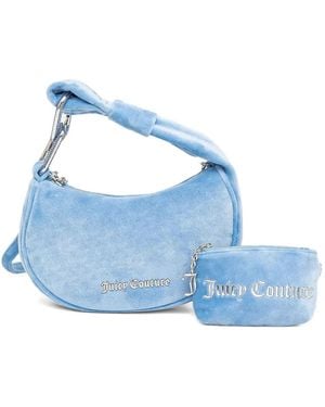Juicy Couture ビジュー ベルベット ハンドバッグ - ブルー