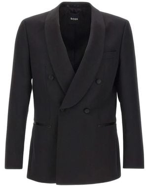 BOSS Slim-Fit Blazer Crafted From Italian Virgin Wool - Black
