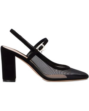 Gianvito Rossi Block-Heel Stap-Detail Pumps - Black