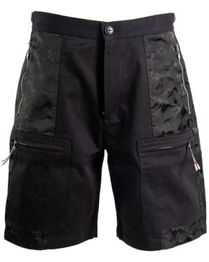 CASABLANCA Mountain-Print Cargo Shorts - Black