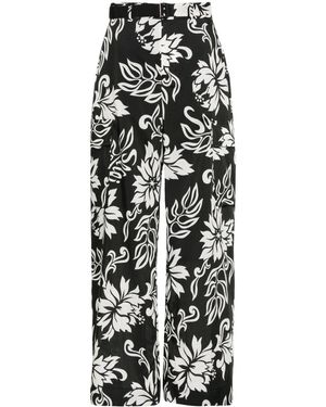 Sacai Floral-Print Cargo Trousers - Black