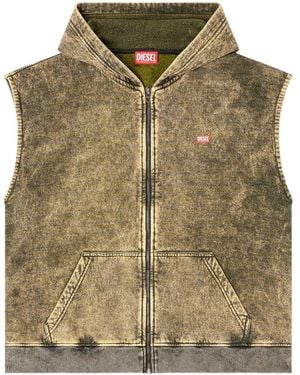 DIESEL Boxt-Sl-Zip Hooded Gilet - Green