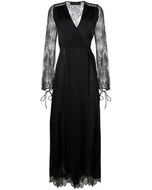 Carine Gilson Long Déshabilllé Nightgown - Black