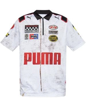 PUMA X A$Ap Rocky Printed Polo Shirt - Red