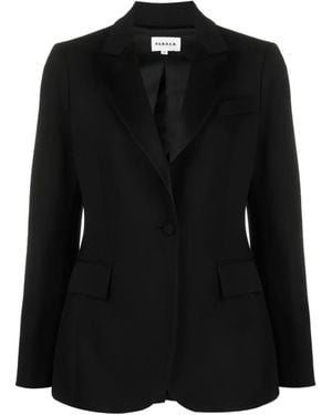 P.A.R.O.S.H. Satin-Lapel Single-Breasted Blazer - Black