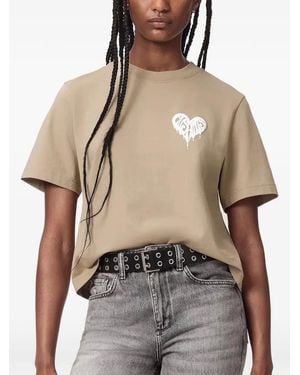 AllSaints Trip Heart-Print T-Shirt - Natural