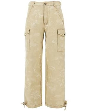 Etro Leaves-Embroidered Trousers - Natural